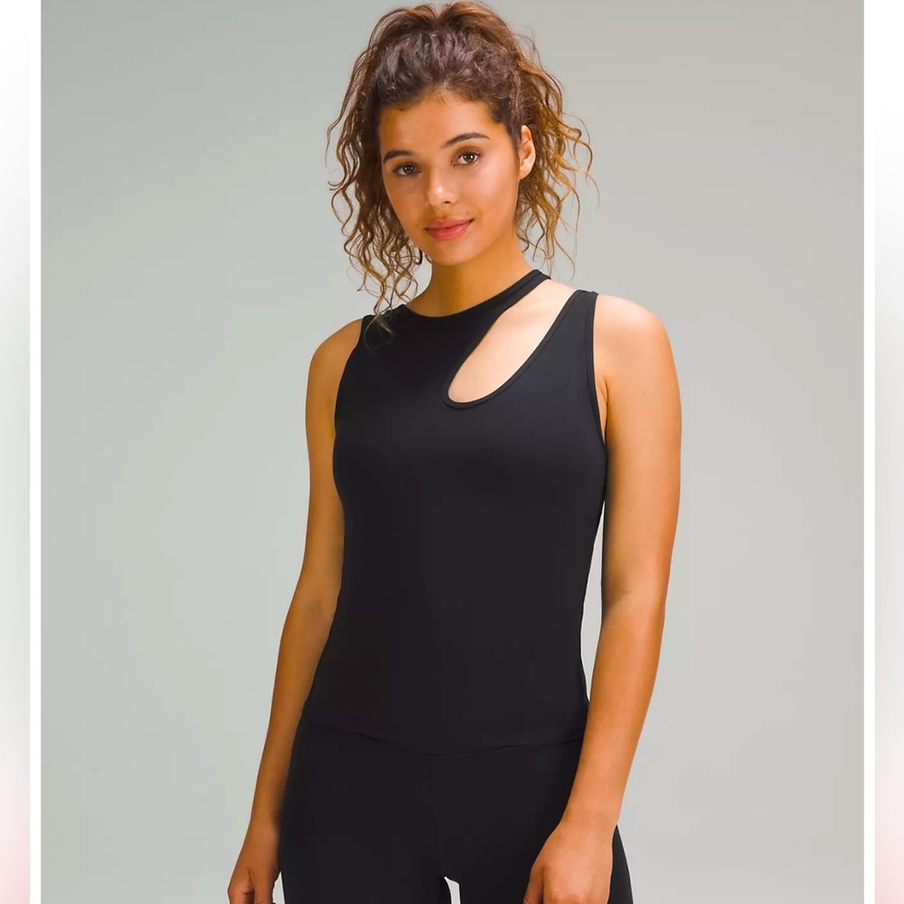 lululemon athletica Black Asymmetrical Cutout Tank Top